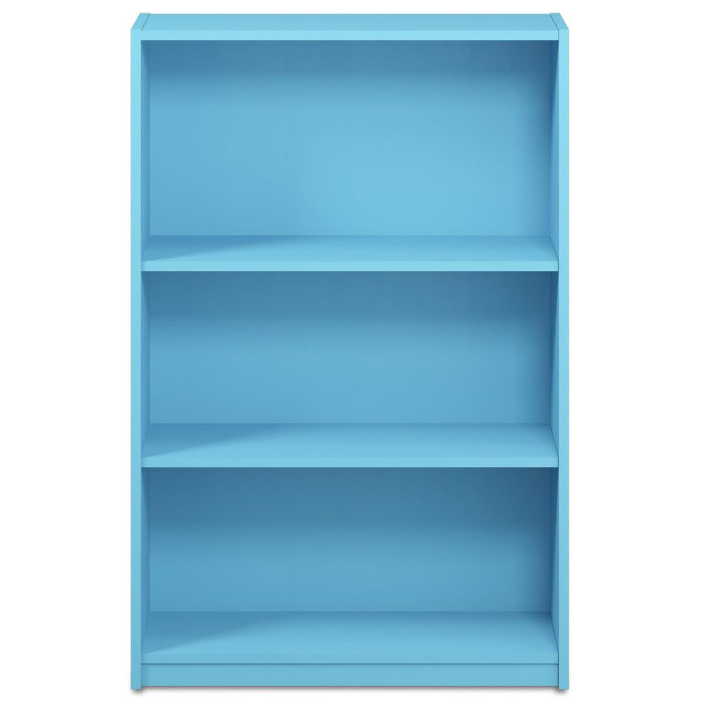 HOMLUX 3-Tier Display Bookshelf with Adjustable Shelves in Light Blue, , large