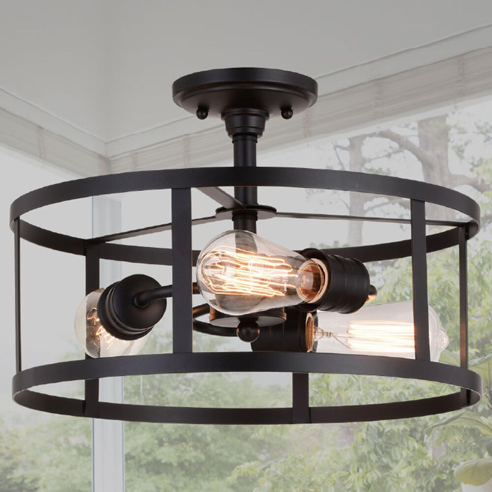 Vaxcel Akron 3-Light Semi Flush Mount in Oil Rubbed Bronze, , large