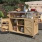 HOMLUX 50" Outdoor Kitchen Island in Natural and Stainless Steel, , large