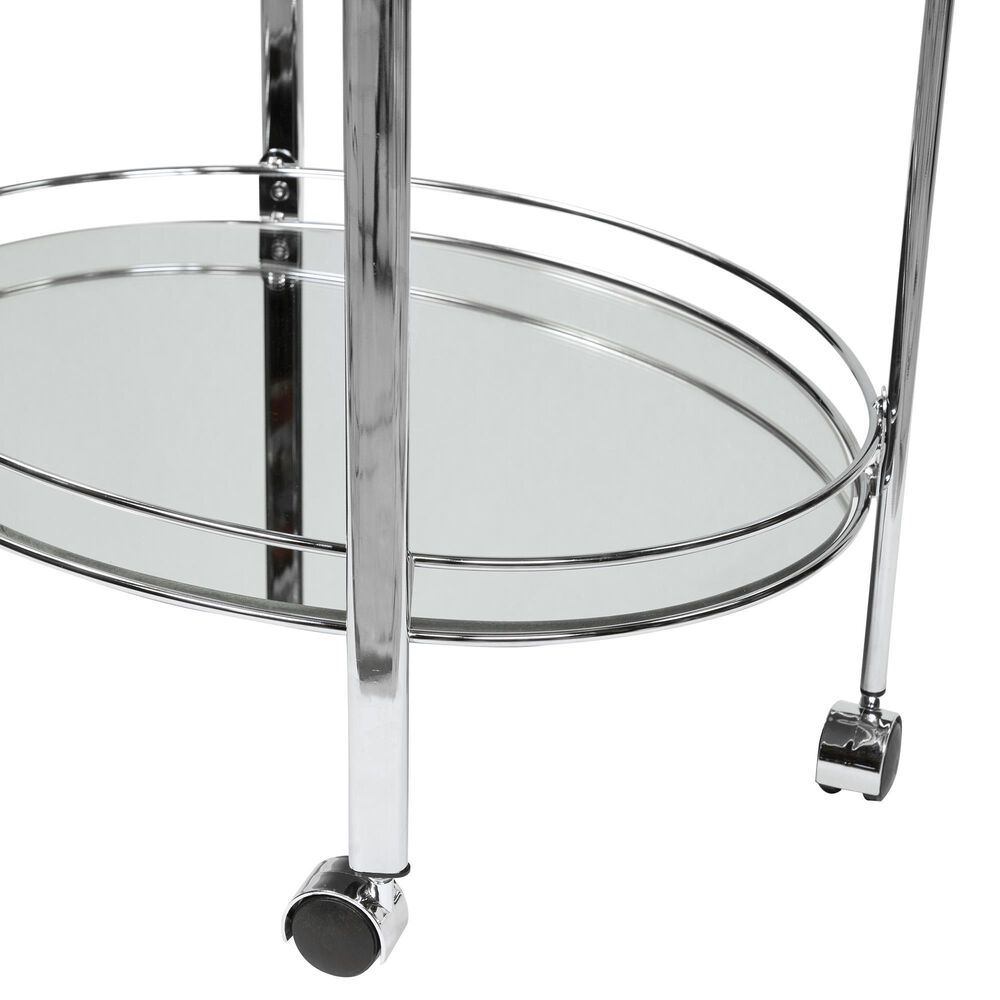 Furniture of America Mcgrath Serving Cart in Chrome, , large