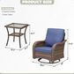 Sunwell Garden 3-Piece Patio Swivel Glider Set with 31.5" High Roll-Arm Chair in Navy, , large