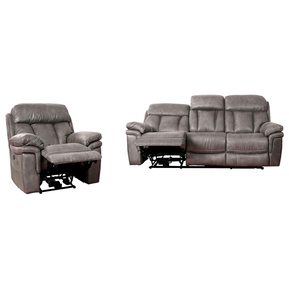Blue River Estelle 2-Piece Power Reclining Sofa Set in Gunmetal, , large