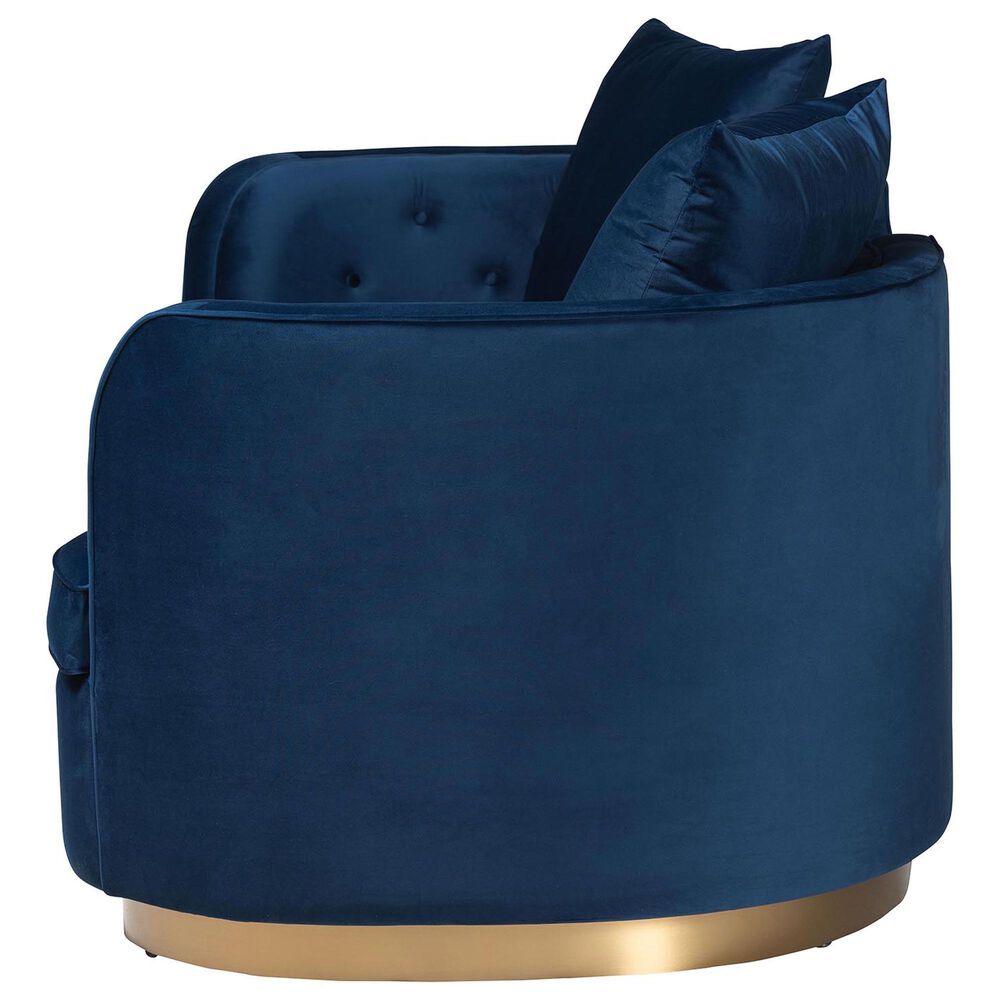 Baxton Studio Deserae Stationary Sofa in Navy Blue Velvet, , large