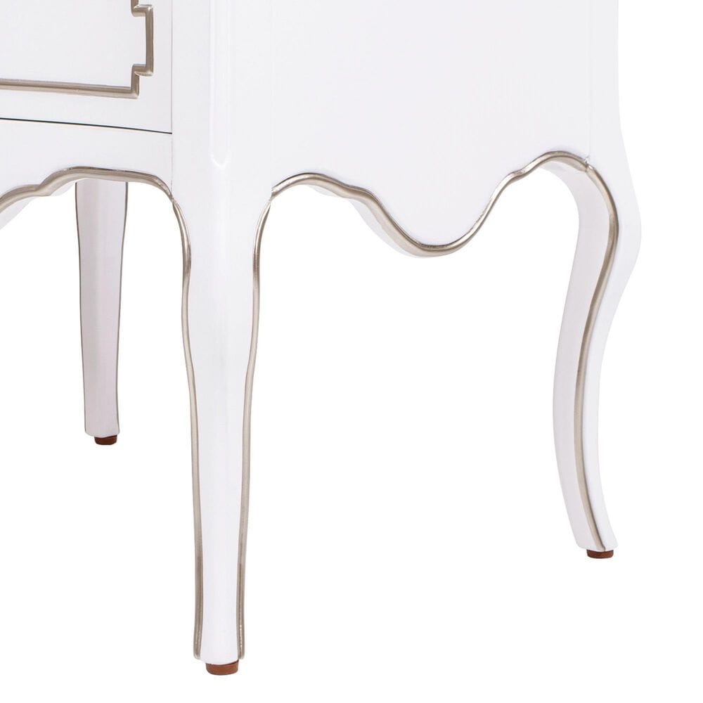 Jennifer Taylor Home Court Side Table in Soft White and Gold, , large