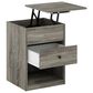 HOMLUX 1-Drawer Lift Top Nightstand in French Oak Grey, , large