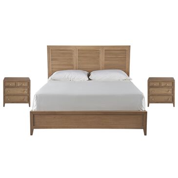 Universal Furniture Weekender Queen Panel Bed with Two Nightstands in Sand Dune, , large