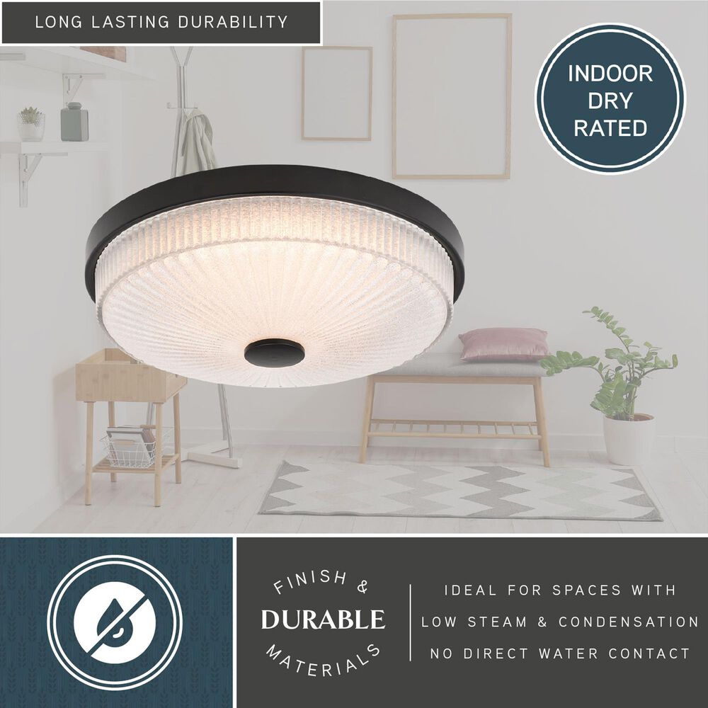 Vaxcel Preston 1-Light Flush Mount in Matte Black, , large