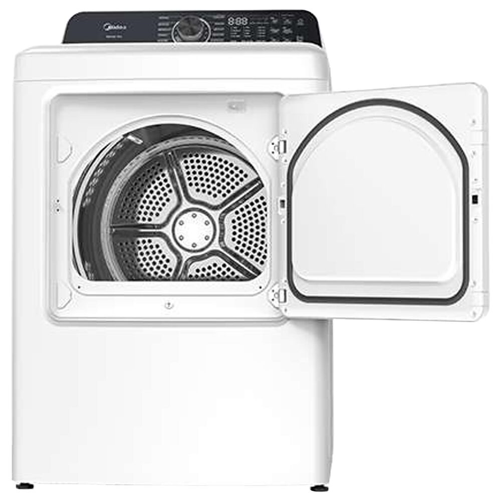Midea 4.5 Cu.Ft. Smart Top Load Washer and 7.0 Cu. Ft. Gas Dryer Laundry Pair in White, , large
