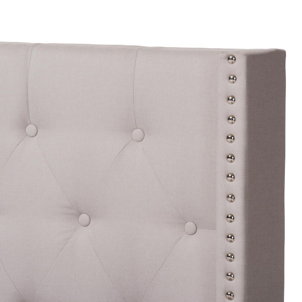 Baxton Studio Brady King Upholstered Bed in Beige, , large