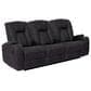 Furniture of America Snell Power Reclining Sofa with Power Headrest in Dark Gray, , large