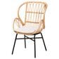 Baxton Studio Caelia Arm Chair in Black and Natural Brown, , large