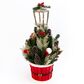 The Gerson Company 42" Holiday Porch Bucket Floral Arrangement with Lantern in Red, , large