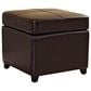 Baxton Studio Leather Cube Storage Ottoman in Dark Brown, , large