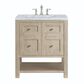 James Martin Vanities Breckenridge 30" Single Vanity, Whitewashed Oak w/ 3 CM Carrara White Marble Top, , large