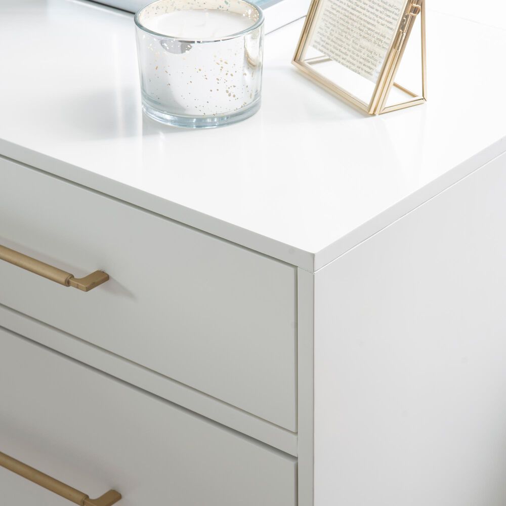 Linon Home Decor Gloria 2-Drawer Nightstand in White and Gold, , large