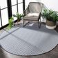 Safavieh Bermuda 6"7" Round Blue and Creme Indoor/Outdoor Area Performance Rug, , large