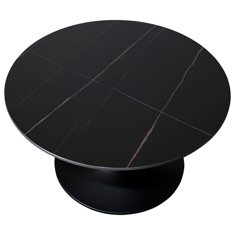 Leisuremod Verve 27&quot; Coffee Table with Sintered Stone Top in Black, , large