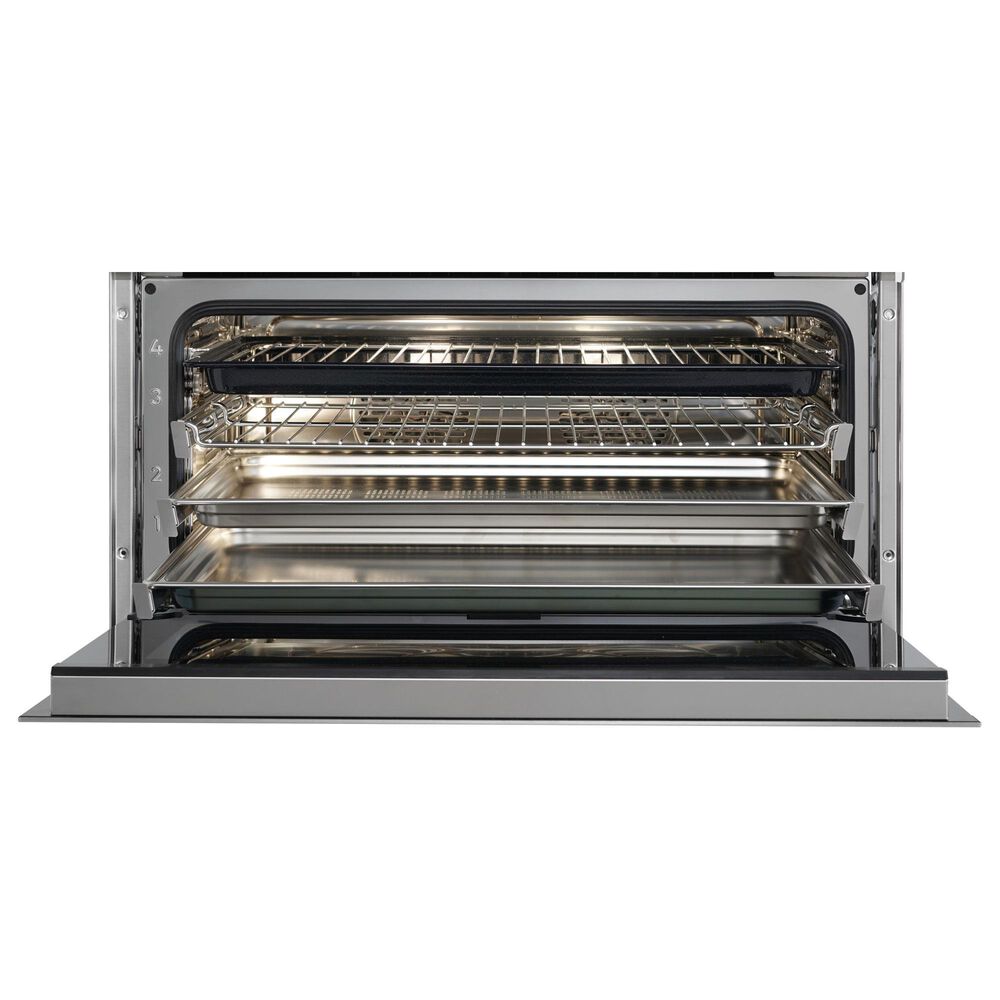 Wolf Appliances M Series 30" Contemporary Handleless Plumbed Convection Steam Oven in Black, , large