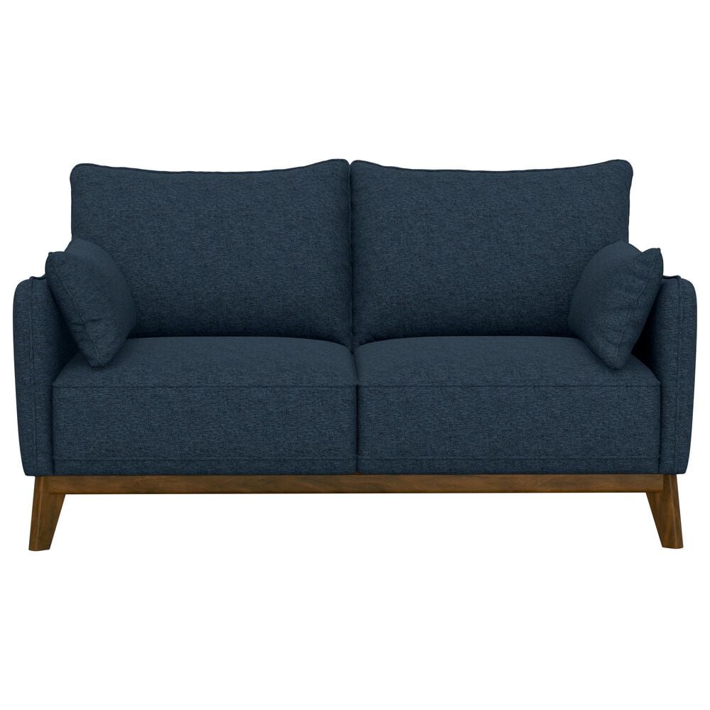 Emerald Home Furnishings Aria Stationary Loveseat in Navy Storm, , large