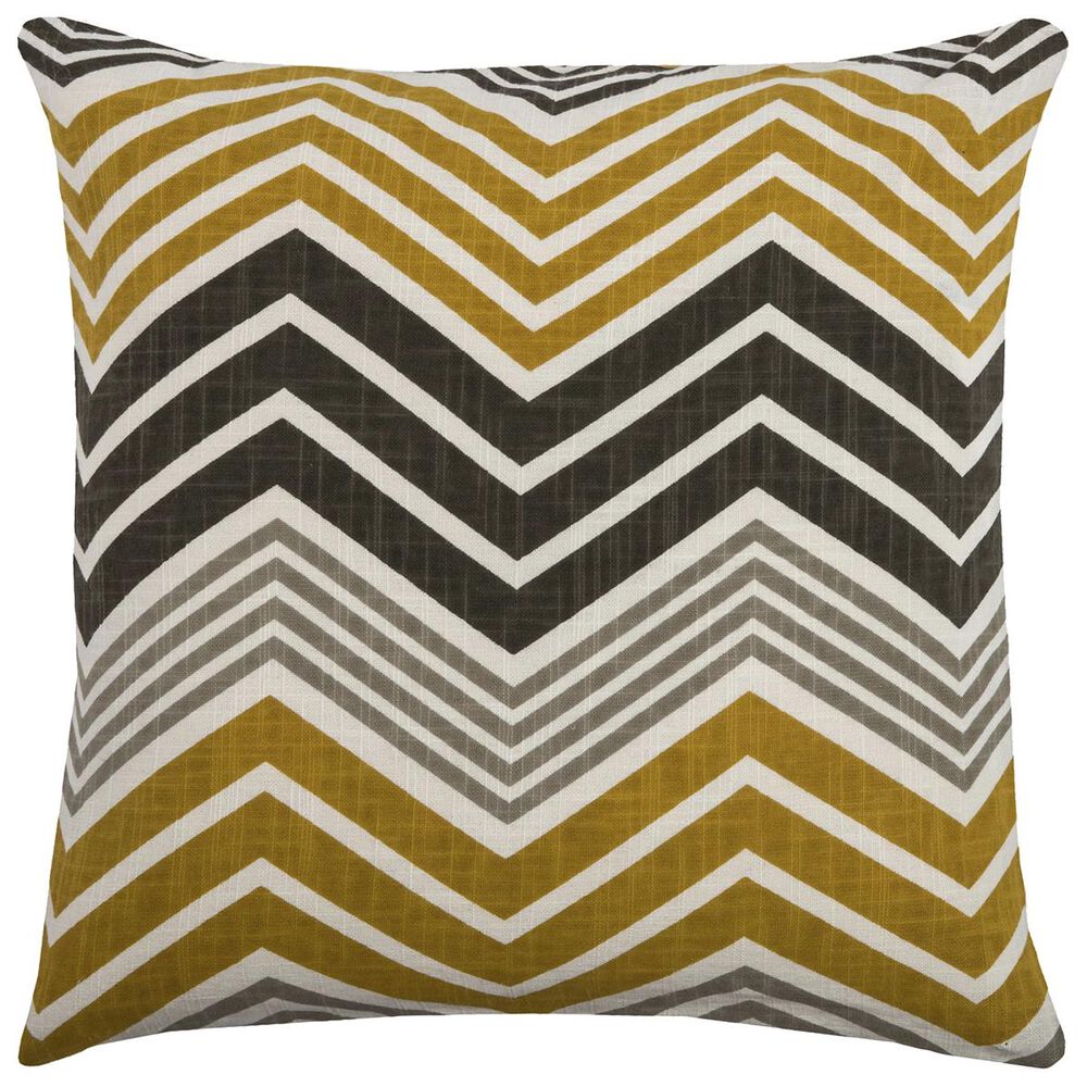 Rizzy Home 18" x 18" Chevron Pillow Cover in Yellow and Black, , large