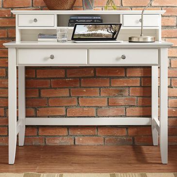Crosley Furniture Campbell Writing Desk With Hutch In White Finish, , large