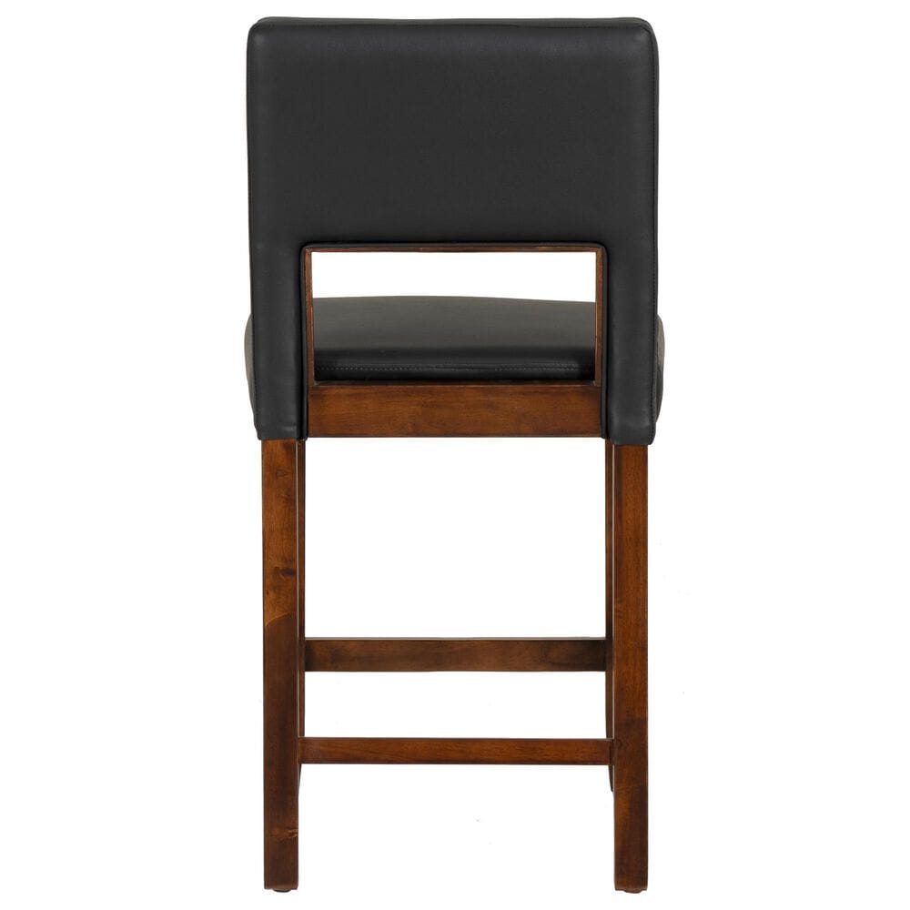 Linon Home Decor Vega Counter Stool with Black Cushion in Espresso, , large