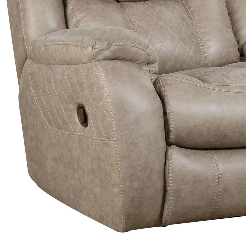 HomeStretch Daytona Reclining Manual Console Loveseat in Mushroom, , large