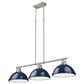 Golden Lighting Duncan 3-Light Pendant with Matte Navy Shade in Pewter, , large
