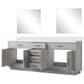Lexora Home Abbey 84" Double Bathroom Vanity in Black Oak with 2 cm White Cultured Marble Top, Rectangular Sinks and 36" Mirrors, , large