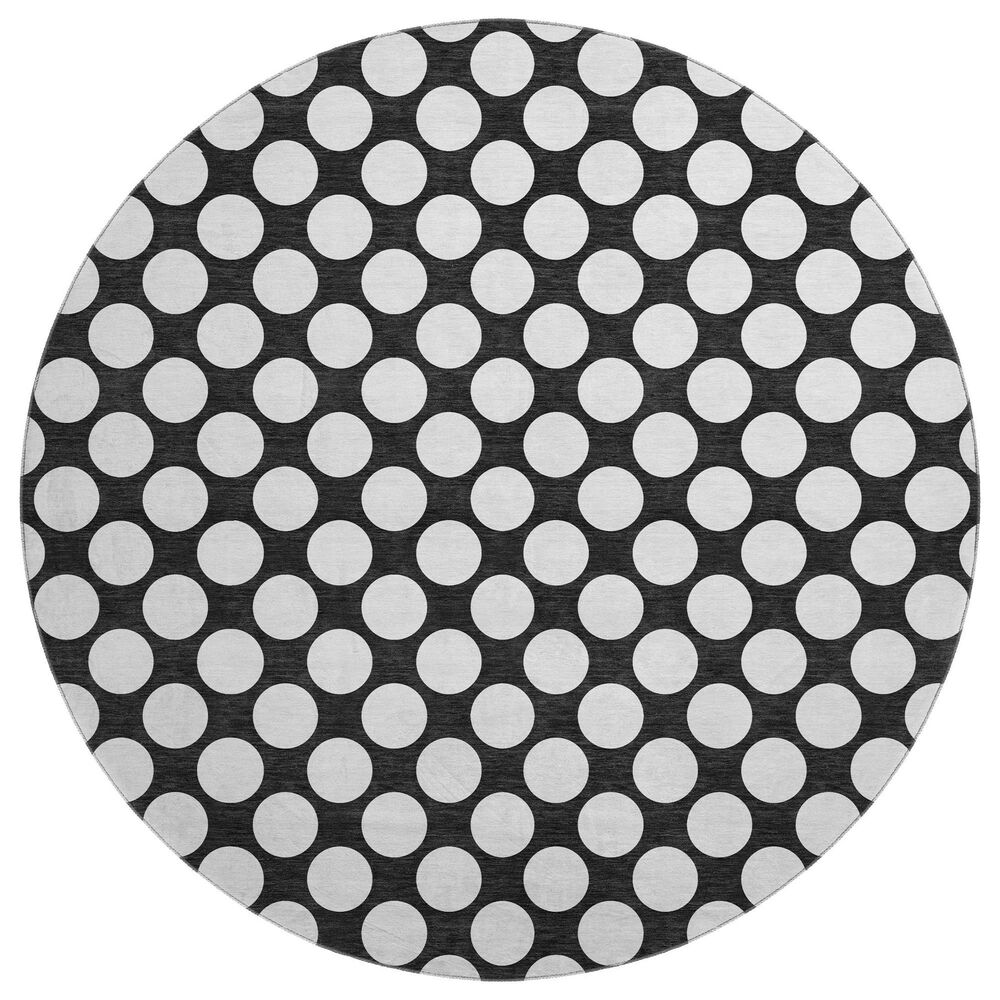 Dalyn Rug Company The Reserve TR13 Black 8" Round Indoor/Outdoor Area Rug, , large