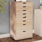 Linon Home Decor Cary 8-Drawer Rolling Cart in Natural, , large