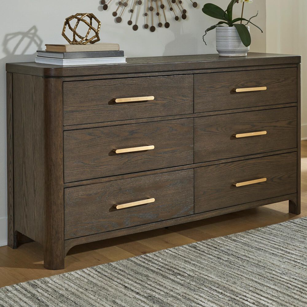 Ashley Radkin 6 Drawer Dresser in Burnished Brown, , large