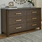 Ashley Radkin 6 Drawer Dresser in Burnished Brown, , large