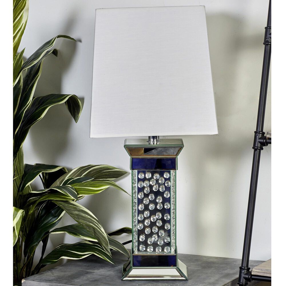 Maple and Jade Glam Table Lamp with Square Shade in Silver, , large