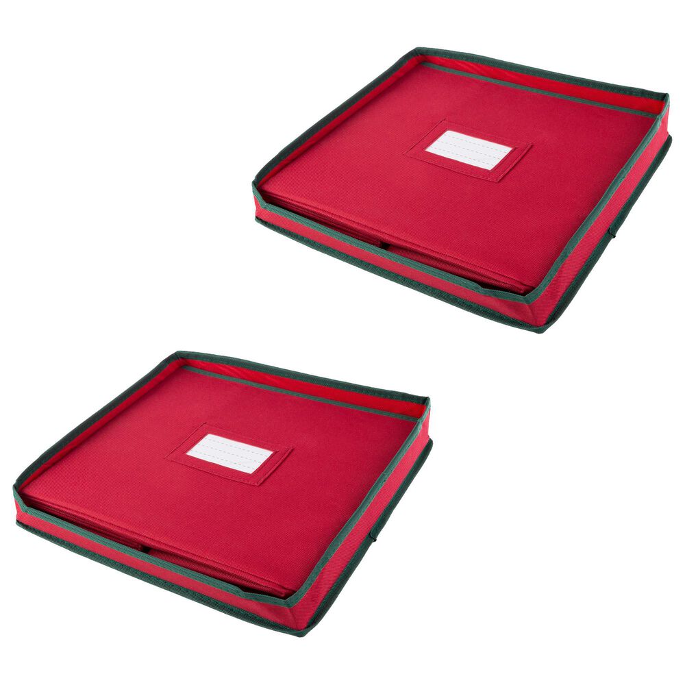 Timberlake Ornament Storage Box in Red &#40;Set of 2&#41;, , large