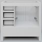 Lexora Home Jacques 36" Left Offset Single Bathroom Vanity in White with 2 cm White Carrara Marble Top and Rectangular Sink, , large
