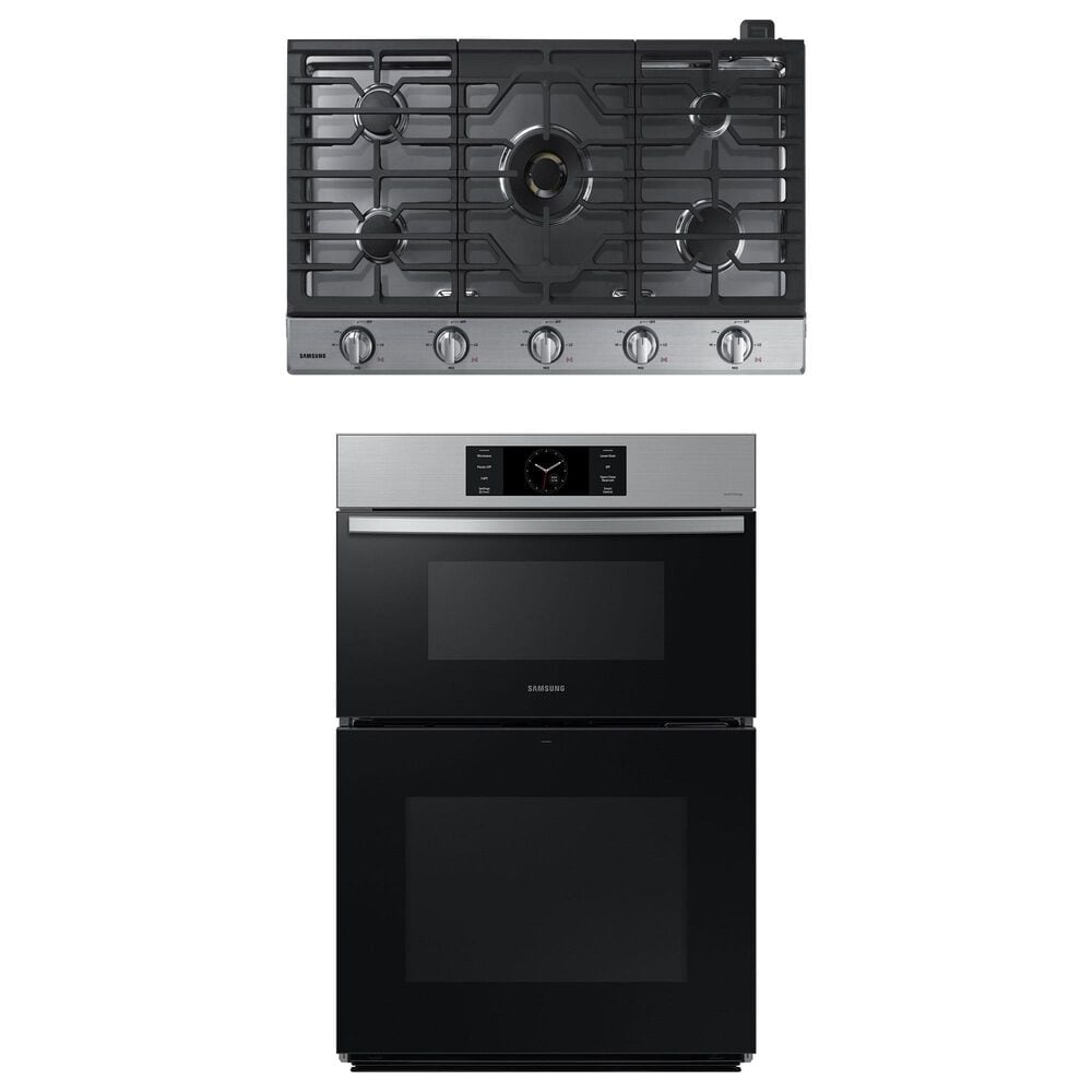 Samsung Bespoke 2-Piece Kitchen Package with Bespoke 30" Combination Wall Oven and 36" Gas Cooktop in Stainless Steel, , large