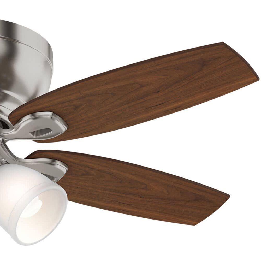 Hunter Durant Low Profile 44&quot; Ceiling Fan with Lights in Brushed Nickel and Walnut, , large