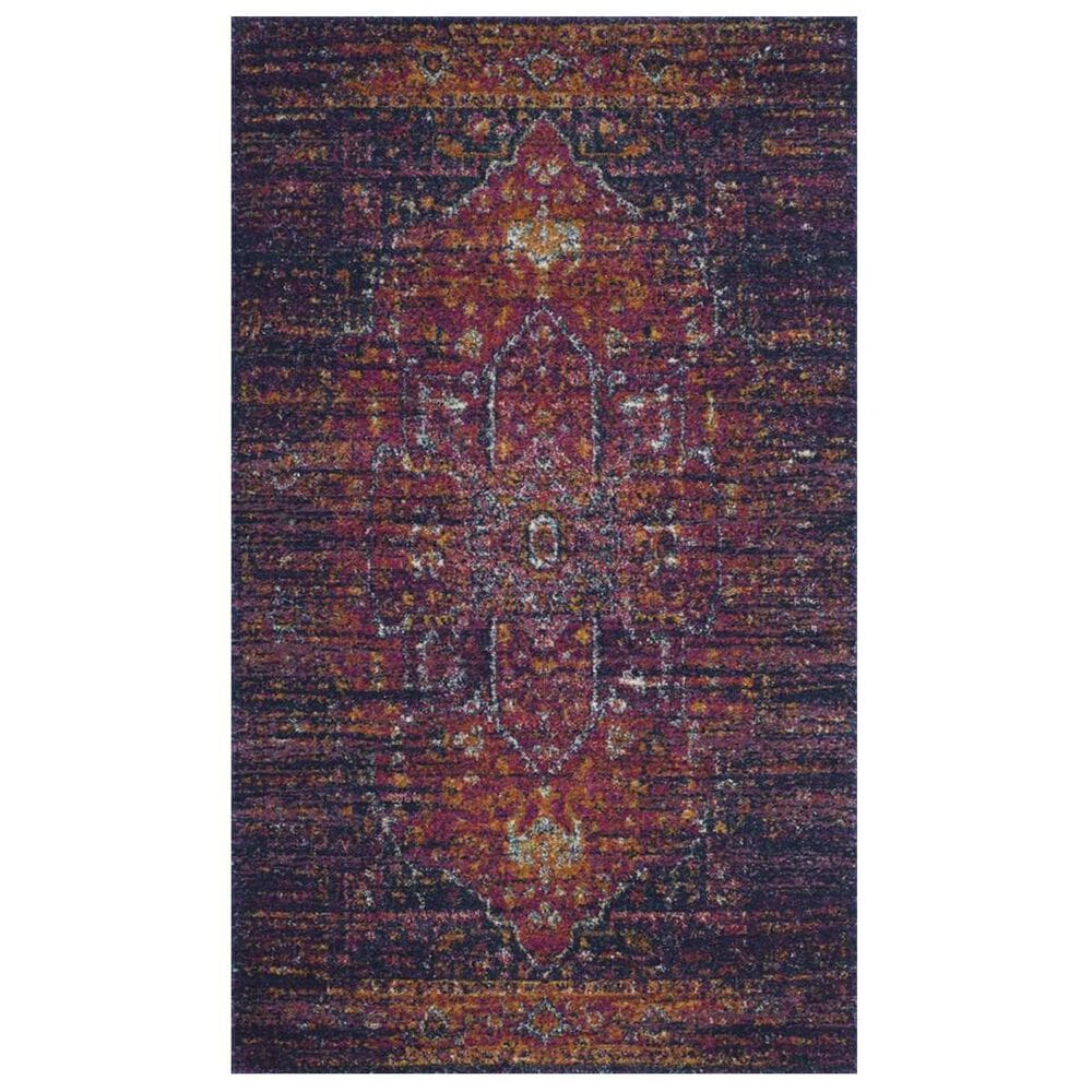 Safavieh Evoke EVK275F 2"2" x 4" Blue and Fuchsia Scatter Rug, , large