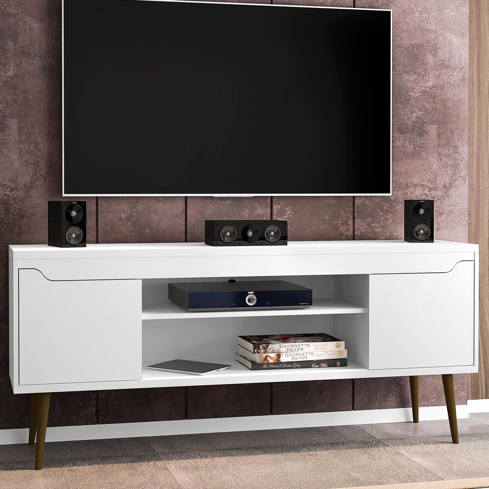 Dayton Bradley 62.99" TV Stand in White, , large