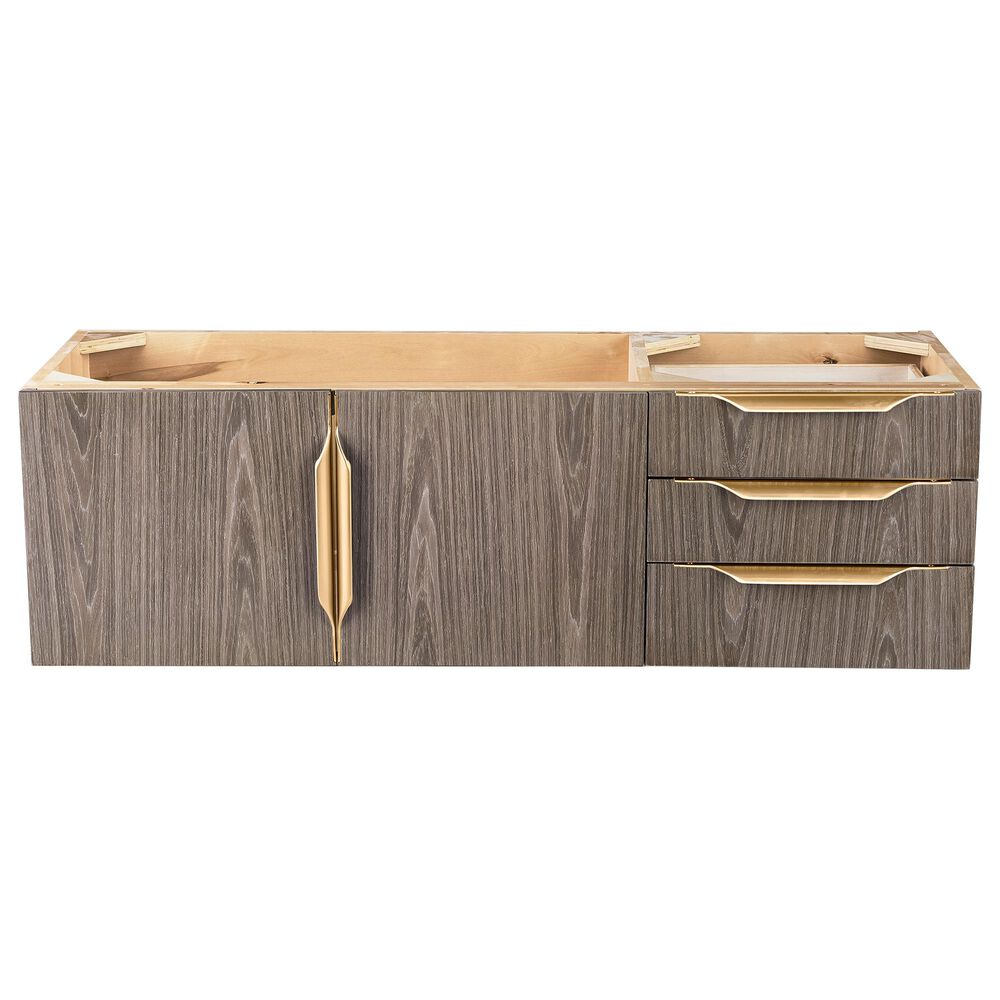 James Martin Mercer Island 48" Single Bathroom Vanity Cabinet in Ash Gray with Brushed Gold Hardware, , large