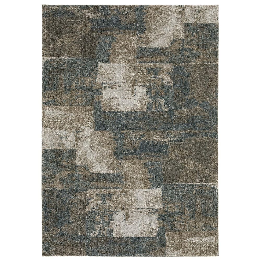 Oriental Weavers Alton Geo Abstract 2"3" x 7"6" Blue and Brown Runner, , large