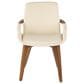 Lumisource Cosmo Arm Chair with Cream Faux Leather Cushion in Walnut, , large