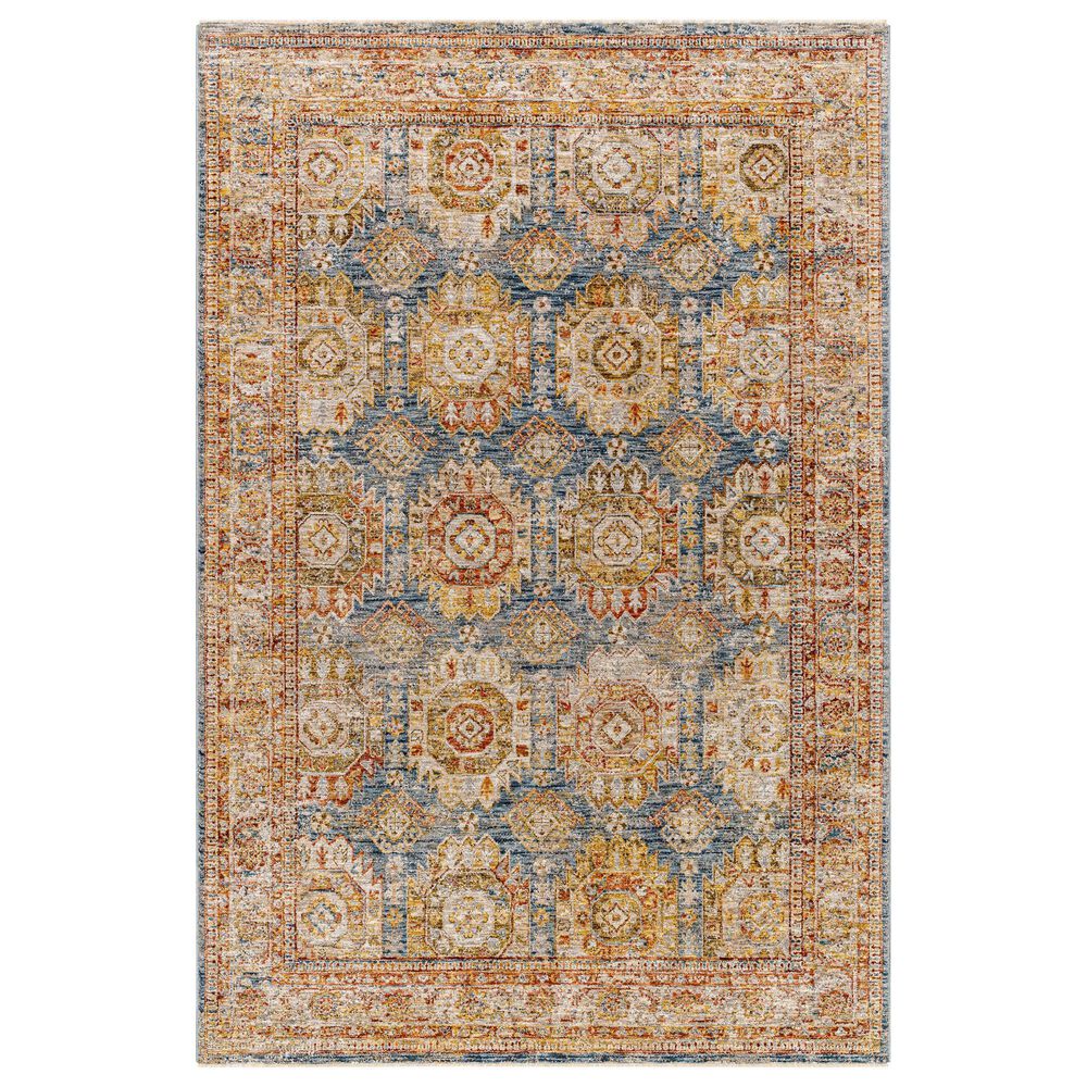 Surya Mona Lisa 5"3" Round Tan, Dark Blue, Mustard, Brick Red, Olive, Sage and Burgundy Area Rug, , large