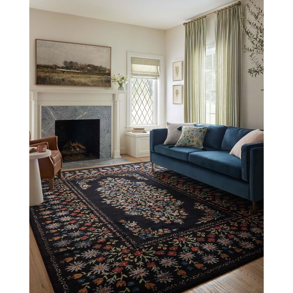 Rifle Paper Co. x Loloi Laurel Eleanor 9&#39;2&quot; x 12&#39;2&quot; Black Area Rug, , large