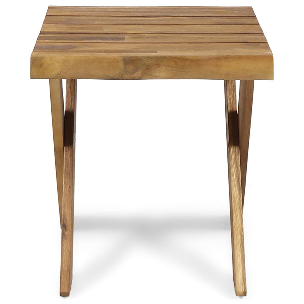 Hearth and Haven Square Patio End Table in Teak, , large