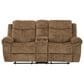 Signature Design by Ashley Huddle Double Reclining Loveseat with Console in Nutmeg, , large