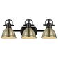 Golden Lighting Duncan 3-Light Bath Vanity in Matte Black and Aged Brass, , large
