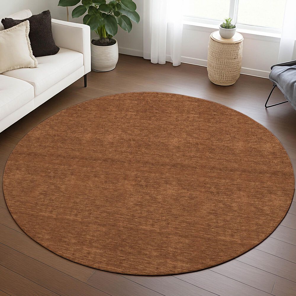 Dalyn Rug Company Soft Essentials Solid Paprika 8' Round Area Rug, , large