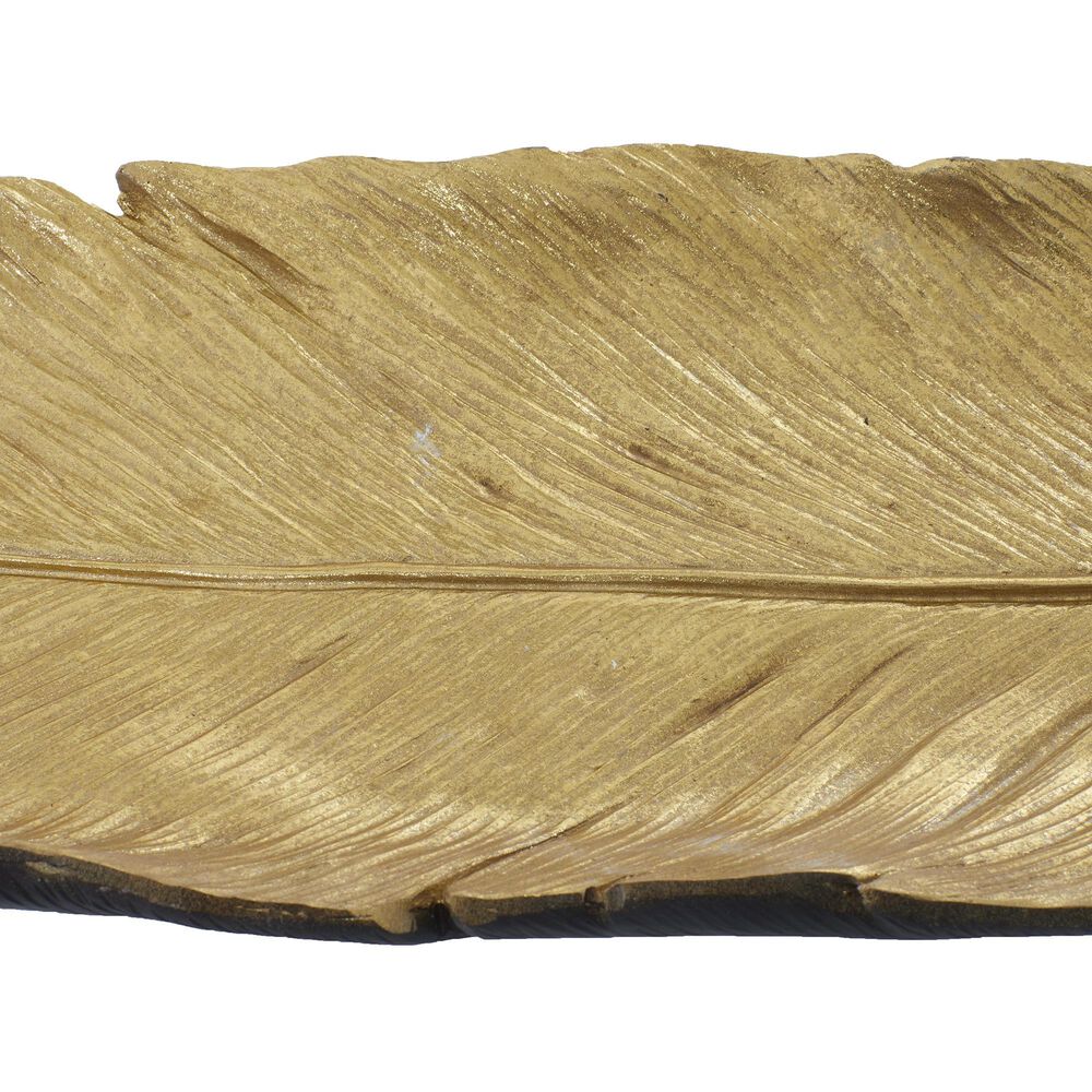 Maple and Jade Bird Feather Bowl in Satin Gold, , large